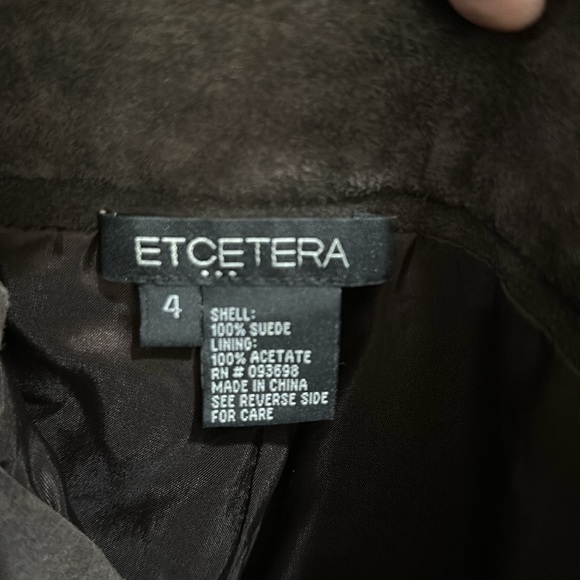 Etcetera brown suede lined pants size 4 - Picture 2 of 7